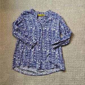 Rock Flower Paper print tunic top, size M